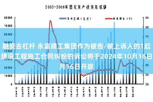 融资去杠杆 永富建工集团作为被告/被上诉人的1起涉及建设工程施工合同纠纷的诉讼将于2024年10月16日开庭