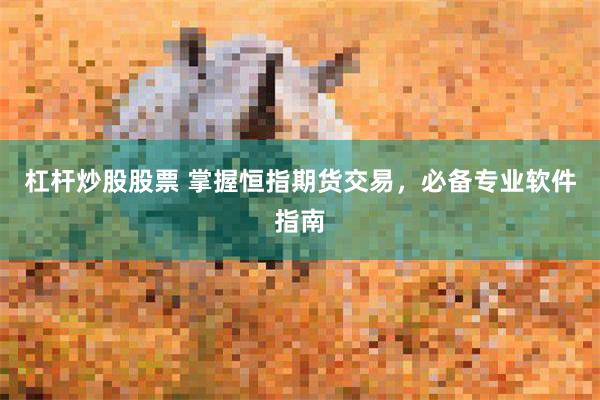 杠杆炒股股票 掌握恒指期货交易，必备专业软件指南