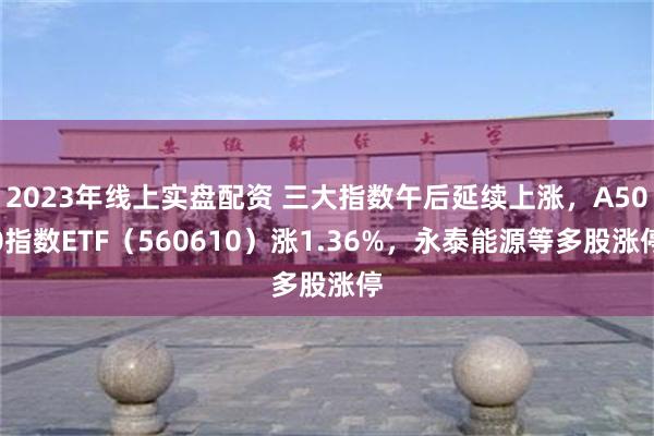 2023年线上实盘配资 三大指数午后延续上涨，A500指数ETF（560610）涨1.36%，永泰能源等多股涨停