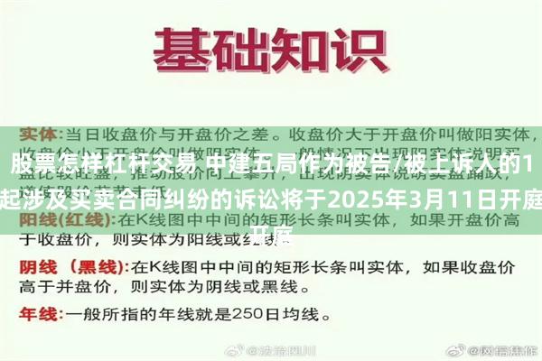 股票怎样杠杆交易 中建五局作为被告/被上诉人的1起涉及买卖合同纠纷的诉讼将于2025年3月11日开庭