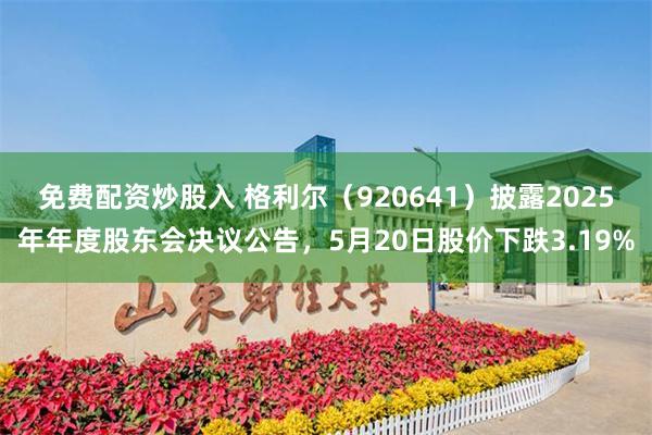 免费配资炒股入 格利尔（920641）披露2025年年度股东会决议公告，5月20日股价下跌3.19%